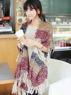 New Arrival Winter Fashion Women Stiching Color Mohair Long Scarf Super Soft Warm Wraps