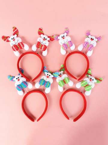Christmas Celebrations Xmas Elk Deer Pattern Head Bands Festival Decrorative Props Girls Headwear(4 colors, random delivery)