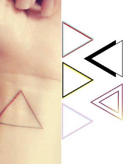 Festival 3D Geometry Triangle Pattern Beauty Print Waterproof Tattoo Stickers Decals Temporary Tattoo
