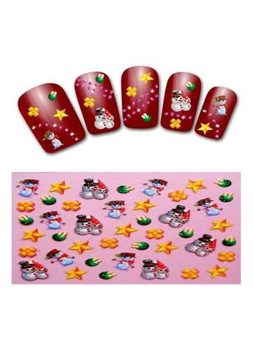 New Nail Art Stickers Decal Christmas Snowman / Star / Flower 3D Nail Sticker French Manicure DIY Tools