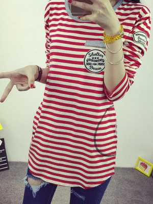 Fashion Autumn Women Striped Sweatshirt Pocket Design Trendy Casual O-neck Plus Size Loose Hoodies