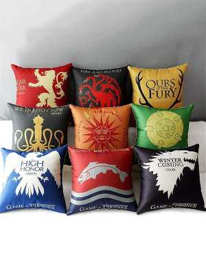 Game Of Thrones Print Decorative Wedding Hotels Office Sofa Ramie Cotton Pillow Cushion Cover Case