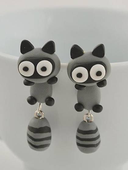 Fashion Summer Style Handmade Polymer Mario Corpse Flower Fox Cat Earring For Women Fine Jewelry
