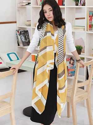 New Women's Autumn Winter Warm Scarves Korean Fashion Voile Shawl Preppy Style Yellow Scarf For Girls