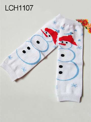 New Children's Snowman Printing Cotton  Breathable Halloween Christmas Stocking Leg Warmers