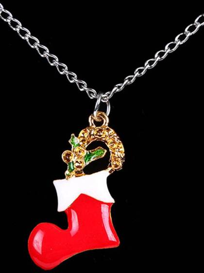 Christmas Boots Stockings Fashion Women Jewelry  Necklace For Best Friend Xmas Gift