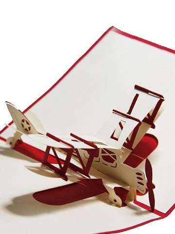 Chinese Paper Cutting Paper Airplane Creative 3D Greeting Cards Handmade Paper-cut Folding Card Postcards