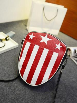 New Fashion Casual Flag Pattern PU Leather Backpack Travel Bag Tide Bag