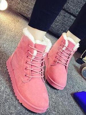 Women Winter Boots Fashion Plush Boots Snow Boots Ankle Boots Flat Heels Winter Shoes Warm Snow Shoes