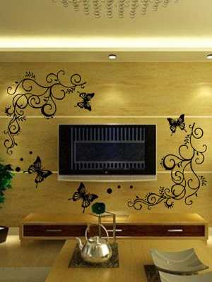Hot Butterfly Flying Vine Flower Sticker Wall Decal Removable Art PVC Decor Home