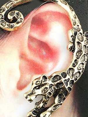 Women's Fashion New Personality Punk Style Leopard Ear Cuff Ear Clip Ear Stud Earrings