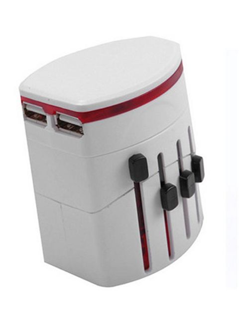 Global Worldwide Travel Power Plug Adapter Socket Converter With Dual USB Charger