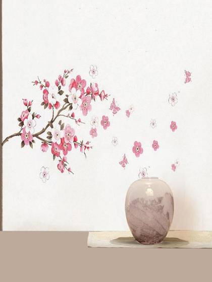 Removable PVC Modern Peach blossom Butterfly Home Decor Art Wedding Room Girls Room Wall Stickers Decal Poster