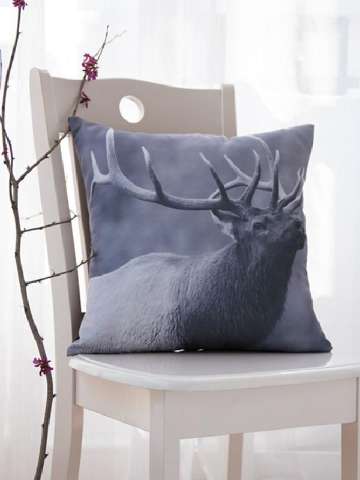 Simple Casual Fashion Megaloceros Pattern Cotton Sofa Pillow Case Car Cushion Cover