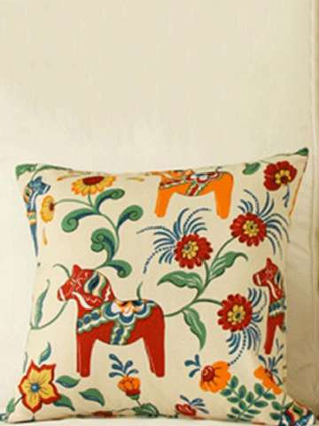 Simple Casual Fashion Cartoon Flowers Cotton Automotive Sofa Pillow Cushion Case