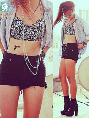 Creative Cool Gun Waterproof tattoo stickers  decals Temporary Tattoo