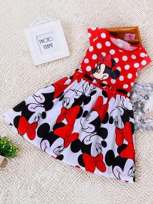 Baby Girls Summer Children Cartoon Cotton Minnie Mouse Kids Sleeveless Dress