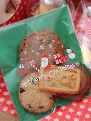 95PCS/lot Cookie Packaging Christmas Self-adhesive Plastic Bags For Biscuits Snack Baking Package Xmas