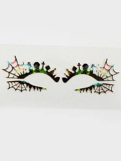 Hollow Out Lace Eyeshadow Sticker Makeup Artistic Halloween Design Eye Mask Party Cosmetic Face Tattoo