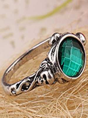 Fashion Unisex Ring Alloy Rings Skulls Pirate Rhinestone Ring Punk Style Jewelry