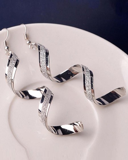 1Pair Twisted Dangle Hook Earrings