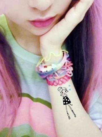 Creative Cute Girls Waterproof tattoo stickers  decals Temporary Tattoo