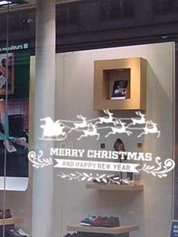 New Year Fashion Diy Window Romantic Wall Decor Sale Merry Christmas Wall Sticker Winter Shop Showcase Home Decoration