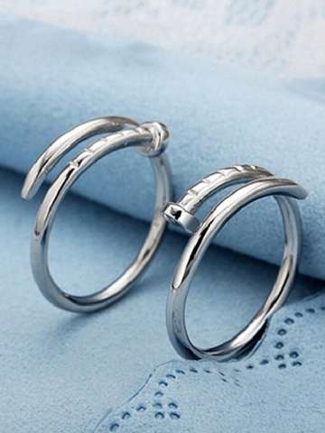 2015 New Hot Sale Fashion Brand Jewelry Screw Nail Silver Rings for Women Anillos Mujer