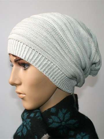 New Unisex Knit Baggy Beanie Hat Winter Warm Oversized Ski Cap