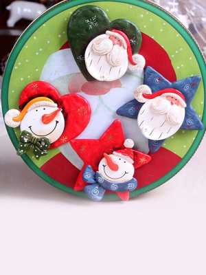 Cute Retro Christmas Creative Fridge Magnets Clasp Resin Refrigerator Magnet Home Decoration New Year Gifts