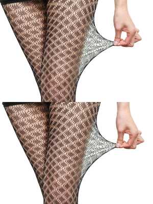 Sexy Slim Stylish Lace Mesh Hollow Plaid Stockings Pantyhose