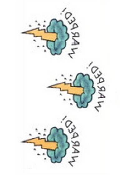 Fashion Cute Lightning Cloud Waterproof Tattoo Stickers  Decals Temporary Tattoo