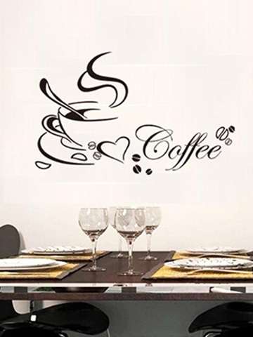 Wall Sticker Home Decor Coffee Wall Art Removable Kitchen Wall Decal Vinyl Mural