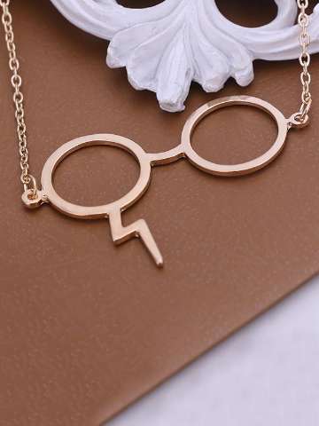 New Fashion Lightning Glasses Pattern  Chain Pendant Necklace Jewelry Accessories
