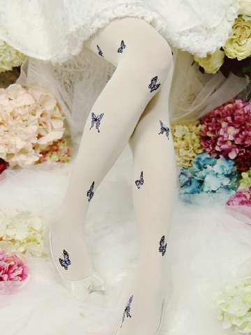 Sexy Slim Flocking Stylish Vivid Butterfly Print Velvet Stockings Pantyhose
