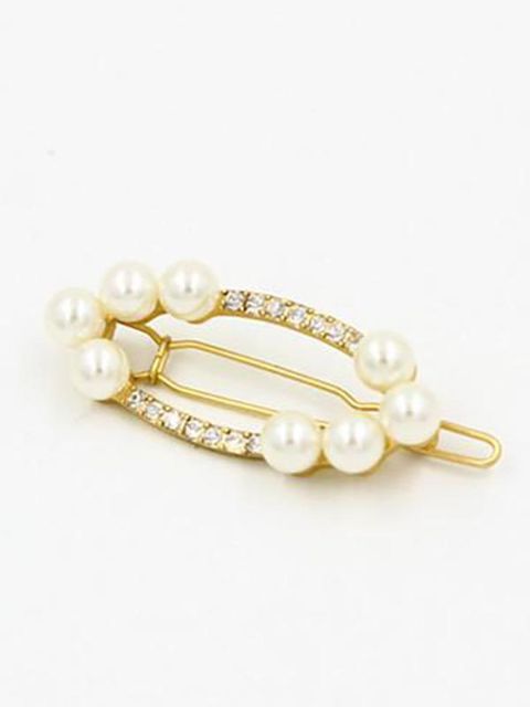 2015 Early Autumn Fashion Women Pearls And Precious Stones Frosted Clip Hairpin