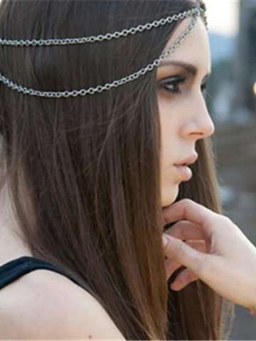 Fashion Lovely Shinning Tassel chain Headbands Golden