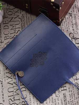 Hot sale leather solid color makeup brush coin card holder purse wallet cluthes & wallets