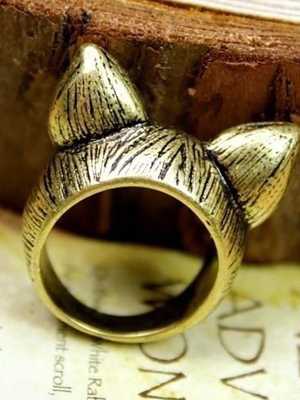 Vintage Gothic Cute cat ears ring
