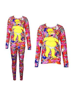 Fashion Women's 2PCS 3D Print the Simpson's Sweatshirt Set /w Pants Leggings Lot