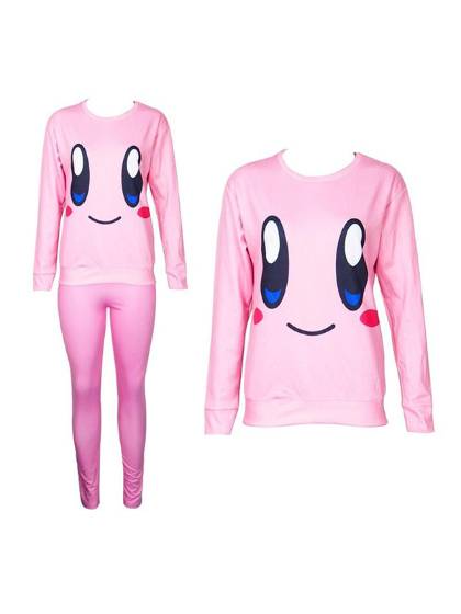 Fashion Women's 2PCS 3D Print sweet smile Sweatshirt Set /w Pants Leggings Lot