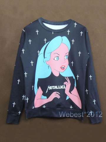 Fashion Women's Cartoon 3D Print pink elephant Cult Mermaid Sweatshirt Pullovers Hoodies