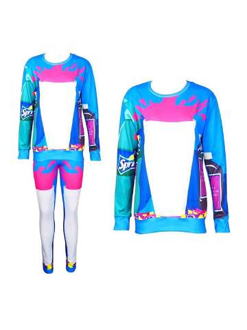 Fashion Women's 2PCS 3D Print Drink Sweatshirt Set /w Pants Leggings Suit Sets