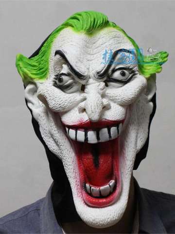 Hot Sale Halloween Props Costume Accessories Green Hair Vampire Mask Christmas Dance Performances Soft Mask