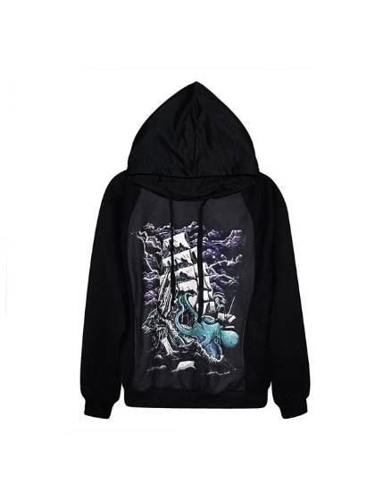 Fashion Digital Print batman Pullover Jacket Long Sleeve Lady Coat Sweatshirts & Hoodies