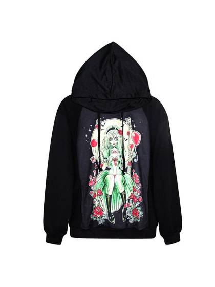 Womens Fashion Tattoo Cult Beauty Digital Print Zipper Front Jacket Long Sleeve Coat Streat Wear