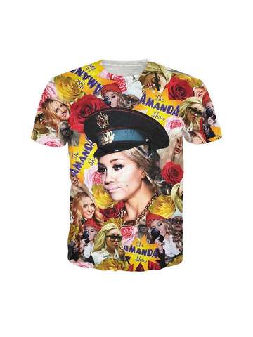 Unisex Tops Pattern Crewneck Short Sleeve Loose Casual T-Shirt Men's Fashion