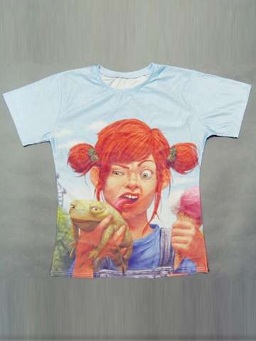 Unisex Tops lick toad Pattern Crewneck Short Sleeve Loose Casual T-Shirt Men's Fashion