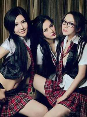 4PCS England Style Sexy Costumes Naughty School Girl Costume Shirt+Vests+skirt