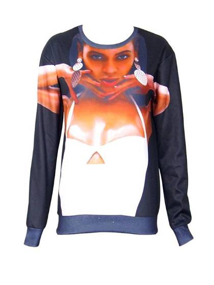 Fashion Women's Cartoon 3D Print beyonce  Sweatshirt Pullovers Sweatshirts & Hoodies